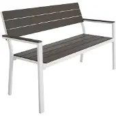 TecTake Gartenbank Line 2-Sitzer mit Aluminiumrahmen 128x59x88cm