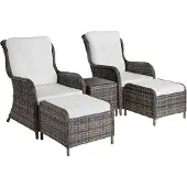 TecTake Aluminium Rattan Sitzgruppe Benissa für 2 bis 4 Personen