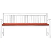 Beliani Auflage für Gartenbank 180 cm Dunkelrot Stoff 169 x 50 x 5 cm mit Befestigungsbändern und Reißverschluss Gartenausstattung Sitzkissen
