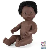 Miniland Afrikanische Babypuppe Mit Down-syndrom 38 Cm Schwarz Schwarz One Size