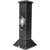 Kopp 145325011 Energiesäule mit 2 Schutzkontaktsteckdosen, mechanische Zeitschaltuhr, Farbe: schwarz/grün