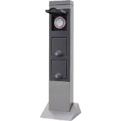 REV REV-Ritter Gartensteckdose Steel, feste Montage, 2-fach, aus Metall, für außen, ohne Zuleitung