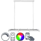 Q-Smart LED Pendelleuchte Fischeye in Silber RGBW inkl. Fernbedienung