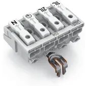 Wago 294-5224 Netzanschlussklemme mit PE-Rastkontakt mit RastfüÃen 1/L-2/L-PE-N