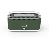 Barbecook Carlo Army Green, Grill, Holzkohle, Balcone, Drinnen, Tisch, Feuerrost, Grün, Satinierter Stahl