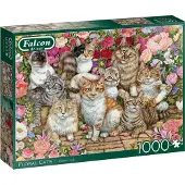 Jumbo Falcon de luxe Floral Cats - 1000 Teile, 1000 Stück(e), Fauna, 12 Jahr(e)