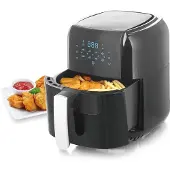 Emerio Heißluftfritteuse, Airfryer, Smart Fryer, DIGITAL, Frittieren ohne Öl, leicht zu reinigen, 5.5 Liter Volumen, 1400 Watt, BPA frei, AF-123544, 5.5 Liter, Schwarz