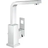 GROHE Eurocube Waschtischbatterie EcoJoy hoher Auslauf Zugstangen-Ablaufgarnitur chrom - 2313500E