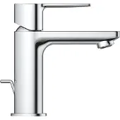 GROHE Lineare Einhand-Waschtischbatterie, XS-Size, Zugstangen-Ablaufgarnitur, Ausladung 107mm, 32109001, Farbe: Chrom