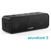 Anker soundcore 3 Bluetooth Lautsprecher, Stereo-Sound, Audiotreiber mit Titan-Membran, PartyCast, BassUp - Schwarz