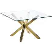 Beliani Beistelltisch Gold Transparent 70 x 70 cm Glasplatte Edelstahl Poliert Metallbeinen Quadratisch Wohnzimmer/Salon Langlebig Modernes Design
