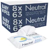 Neutral 0% Baby Wipes - Parfumvrij - 100% plasticvrij en biologisch afbreekbaar - 16 x 52 stuks