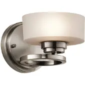 Kichler Aleeka Zeitgenössische Wandleuchte aus Aluminium Zinn Klassisches Glas 1 Licht G9 3 Led