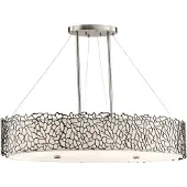 Elstead Lighting Elstead Silver Coral Hängeleuchte E27 4-fach 18cm Oval Klassisches Zinn