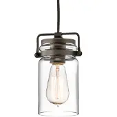 Kichler Brinley Zeitgenössische Aufhängung Stahl Bronze Antikes Glas 1 Licht E27