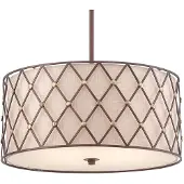 QUOIZEL Elstead Brown Lattice Hängeleuchte E27 4-fach Kupfer Canyon