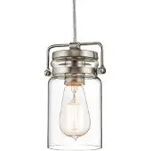 Kichler Brinley Zeitgenössische Aufhängung Stahl Gebürstetes Nickel Glas 1 Licht E27