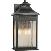 QUOIZEL Elstead Livingston Außen-Wandleuchte E14 3-fach Kaiserliche Bronze IP44 Anti-Meerwasser