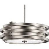 Elstead Lighting Elstead Roswell Hängeleuchte E27 3-fach 18cm Nickel gebürstet