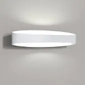 Zafferano Moderne LED-Wandleuchte Bridge aus mattweißem Aluminium, 18 W, 3000 K, elegantes Design für die Innenbeleuchtung, Abmessungen 44 x 10 x 11 cm
