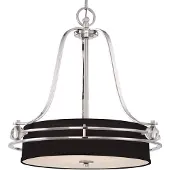 QUOIZEL Zeitgenössischer Kronleuchter Uptown Gotham Imperial Silber Metall 4 Lichter E27