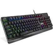 Inter-Tech NK-2000ME, Kabelgebunden, USB, Mechanischer Switch, QWERTZ, RGB-LED, Schwarz