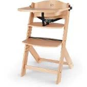 Kinderkraft ENOCK 3-in-1 Kinderhochstuhl - Verstellbar - Ab 6 Monaten bis 10 Jahre - 3-Punkt-Gurt - Abnehmbares Tablett - Holz - Natürlich