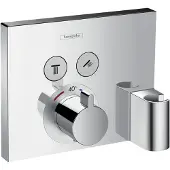 Hansgrohe Thermostat Unterputz ShowerSelect Fertigset 2 Verbraucher Chrom mit Fixfit und Porter