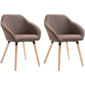 vidaXL Esszimmerstühle 2 Stk. Braun Stoff