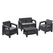 Keter Korfu Outdoor 4-Sitzer Rattan Garten Tisch & Stühle Set