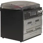 Denver MRD166 Retro-Schallplattenspieler - Mit Lautsprechern - DAB-Radio/CD-Player - Holz - Schwarz