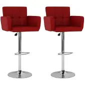 vidaXL Barhocker 2 Stk. Weinrot Kunstleder