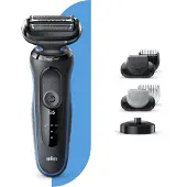 Braun Shaver 50-B4650cs Cordless, Charging time 1 h, Lithium Ion, Number of shaver heads/blades 3, Black/Blue, Wet & Dry