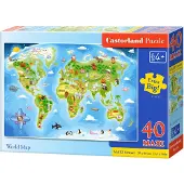 Castorland World Map Puzzle 40 Teile maxi B-040117-1
