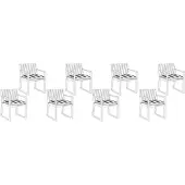 Beliani Set mit 8 Sitzkissen für Gartenstuhl Marineblau Polyester Garten Terrasse Balkon Gartenaccessoiries