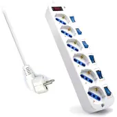 Ewent EW3932-3M, 6 AC-Ausgänge, Typ F, 3500 W, Weiß, 3 m