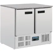 Polar Serie G Thekenkühltisch mit Marmorarbeitsfläche 2-türig 240L
