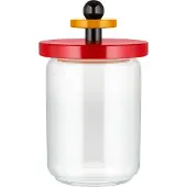 Alessi Twergi - Vorratsglas mit Holzdeckel 100 cl, rot, Glas