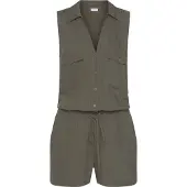 LASCANA Kurzoverall aus gewebter Viskose, ärmelloser Jumpsuit mit Hemdblusenkragen