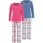 Arizona Schlafanzug in blau kariert+ pink kariert | Gr.: 36-38