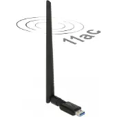 DeLOCK 12535, Kabellos, USB, RF Wireless, Wi-Fi 5 (802.11ac), Schwarz