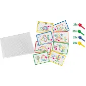 SES Creative 14848 Mosaikbrett für Kinder, Farbige Stecker und Vorlagen - Kreativset ab 3 Jahren, 100 Stück(e), 3 Jahr(e), Junge/Mädchen, Kind, Gemischte Farben, Niederlande