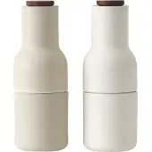Audo Copenhagen Designer Keramik-Salz- & Pfeffermühle Bottle Grinder mit Walnussholzdeckel