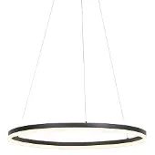QAZQA Design Hängelampe Schwarz 80 cm inkl LED 3 Stufen Dimmbar Anello