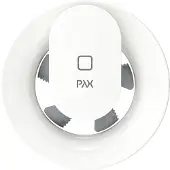 PAX (ventilation) Ventilator Pax Calima, kontinuerlig drift med aktiv fugt- og lyssensor, ekstra indstillinger med App. Luftmgd.110 m?/h, ?100-140 mm.
