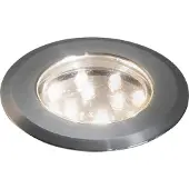 Konstsmide Bodeneinbauspot LED gross 3er-Basis-Set Edelstahl, 3000K, 3x12lm, 3x8,64W, 12V/240V, Edelstahl/Glas, 7465-000