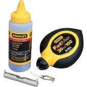Stanley Schlagschnur-Set FatMax mit blauer Kreide, 30 m, Kunststoff, Schwarz, Gelb