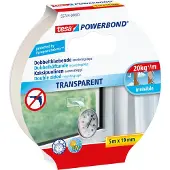 TESA 55744 Powerbond Transparent dobbeltklæbende 5m x 19mm - (10 rulle)