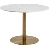 Actona Runder Esstisch Carlos ø105cm - weißer Marmor/Messing
