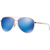 Michael Kors MK5007 HVAR Damen-Sonnenbrille Vollrand Pilot Metall-Gestell, gold